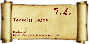 Tarsoly Lajos névjegykártya